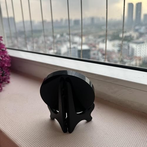 Miniatura 4 de Espejo rascador de obsidiana negra de 3.15 pulgadas (3.150 in) con soporte de cristal de obsidiana natural con soporte, herramientas de meditación