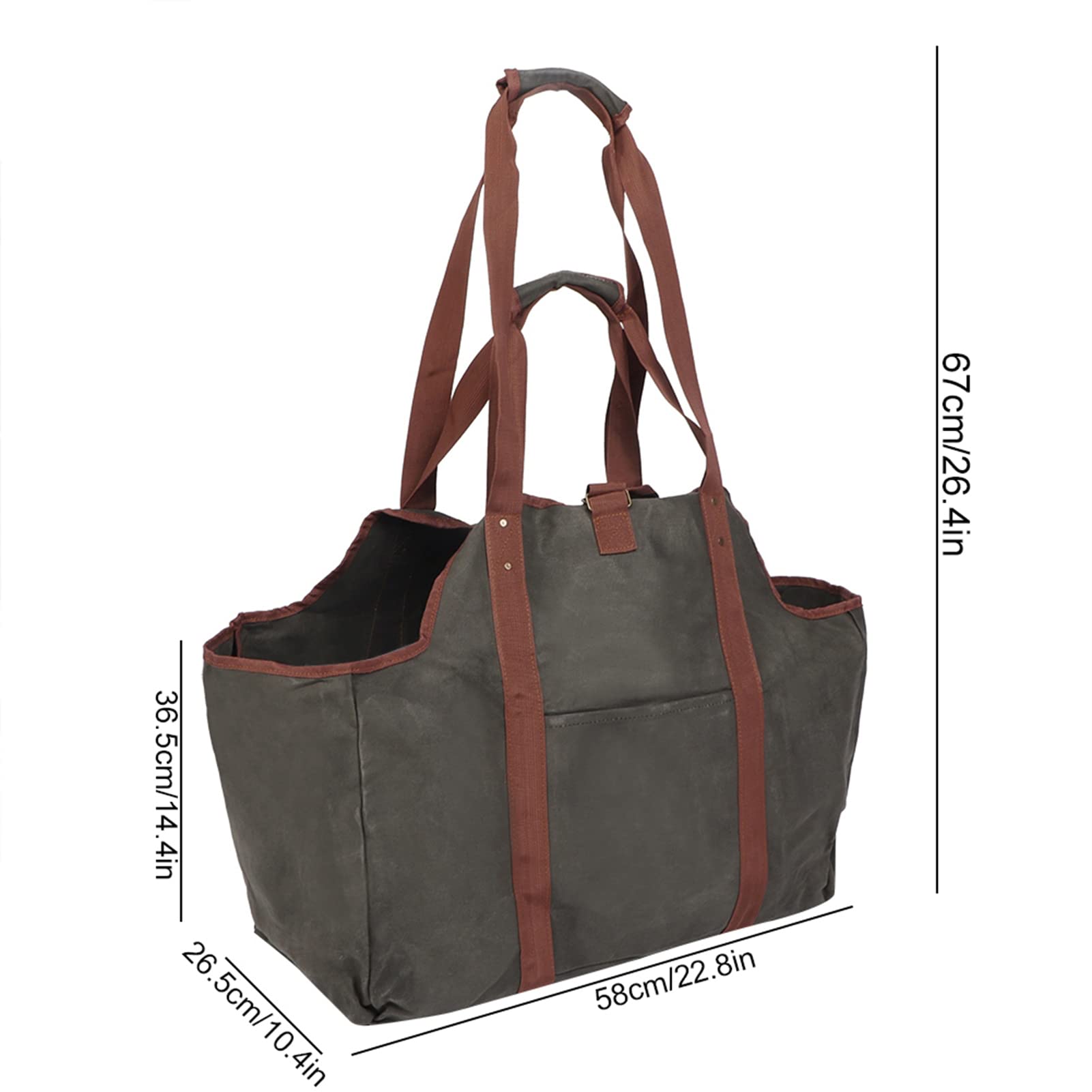 Borsa grande per trasportare legna da ardere, borsa per legna da ardere, borsa in tela cerata per legna da ardere