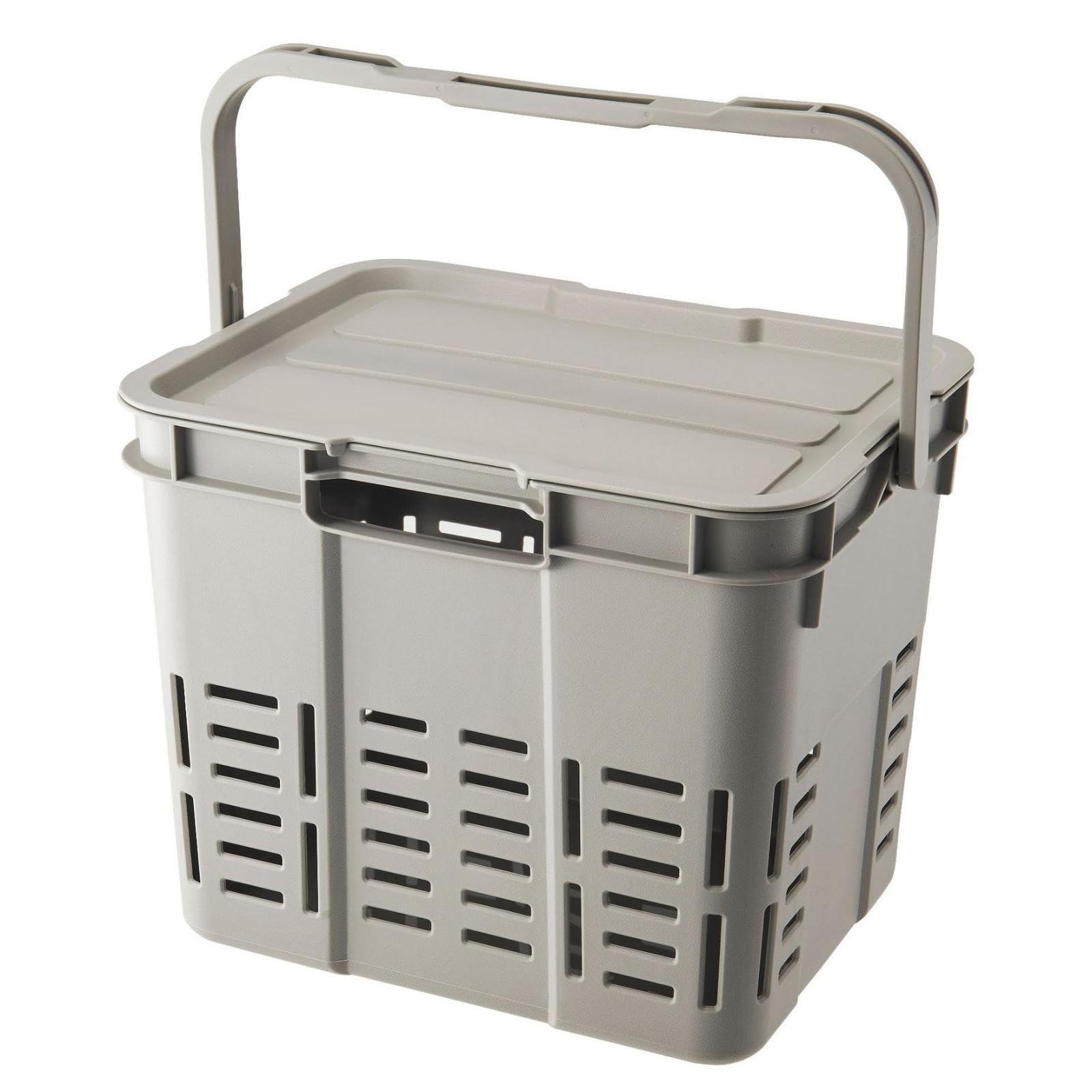 bnf® camping storage box with lid stackable storage box with lid for, journeyers, car trunk, garage silver gray 16l