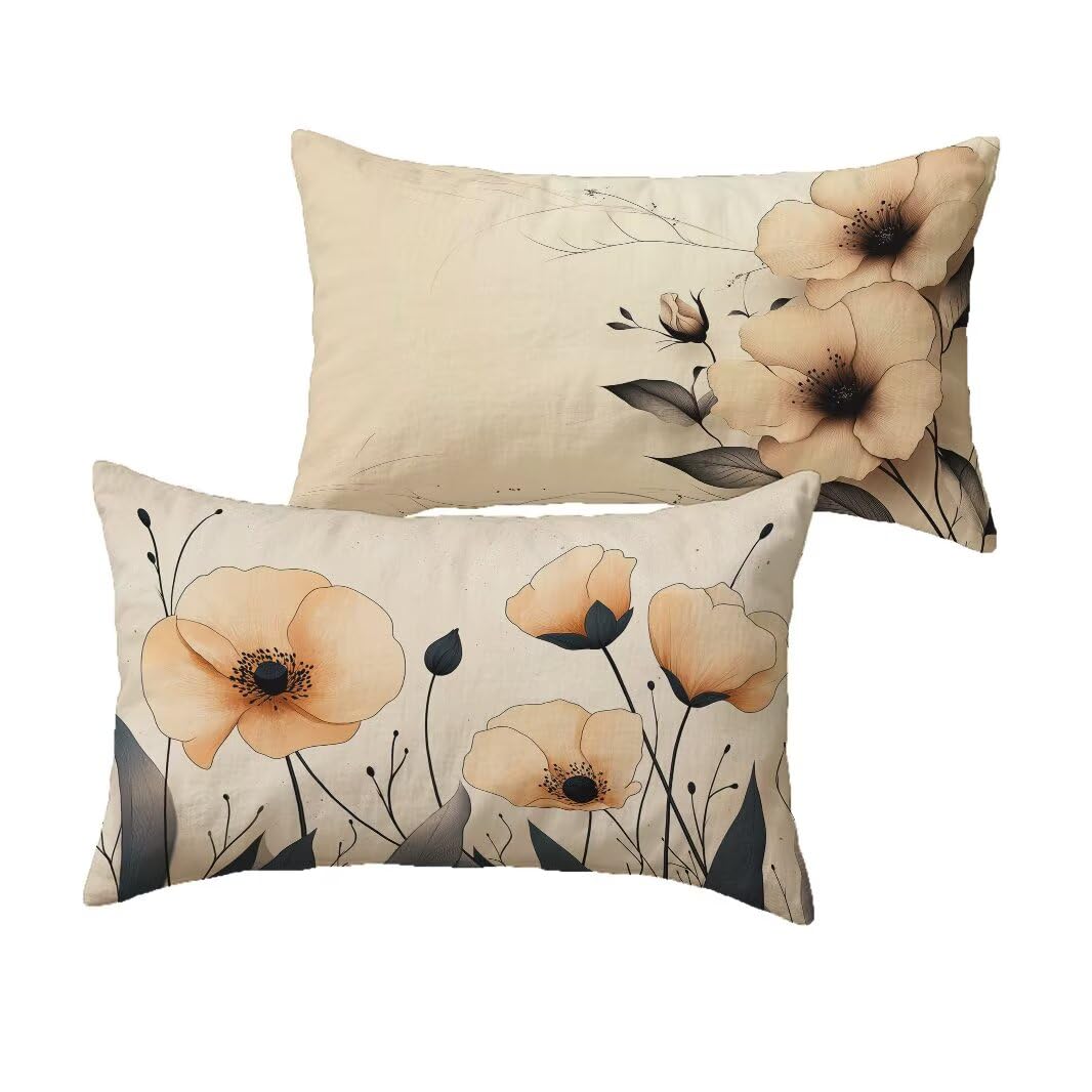 Housse de coussin 70x90 extérieur imperméable velours taie oreiller grand format lot de 2