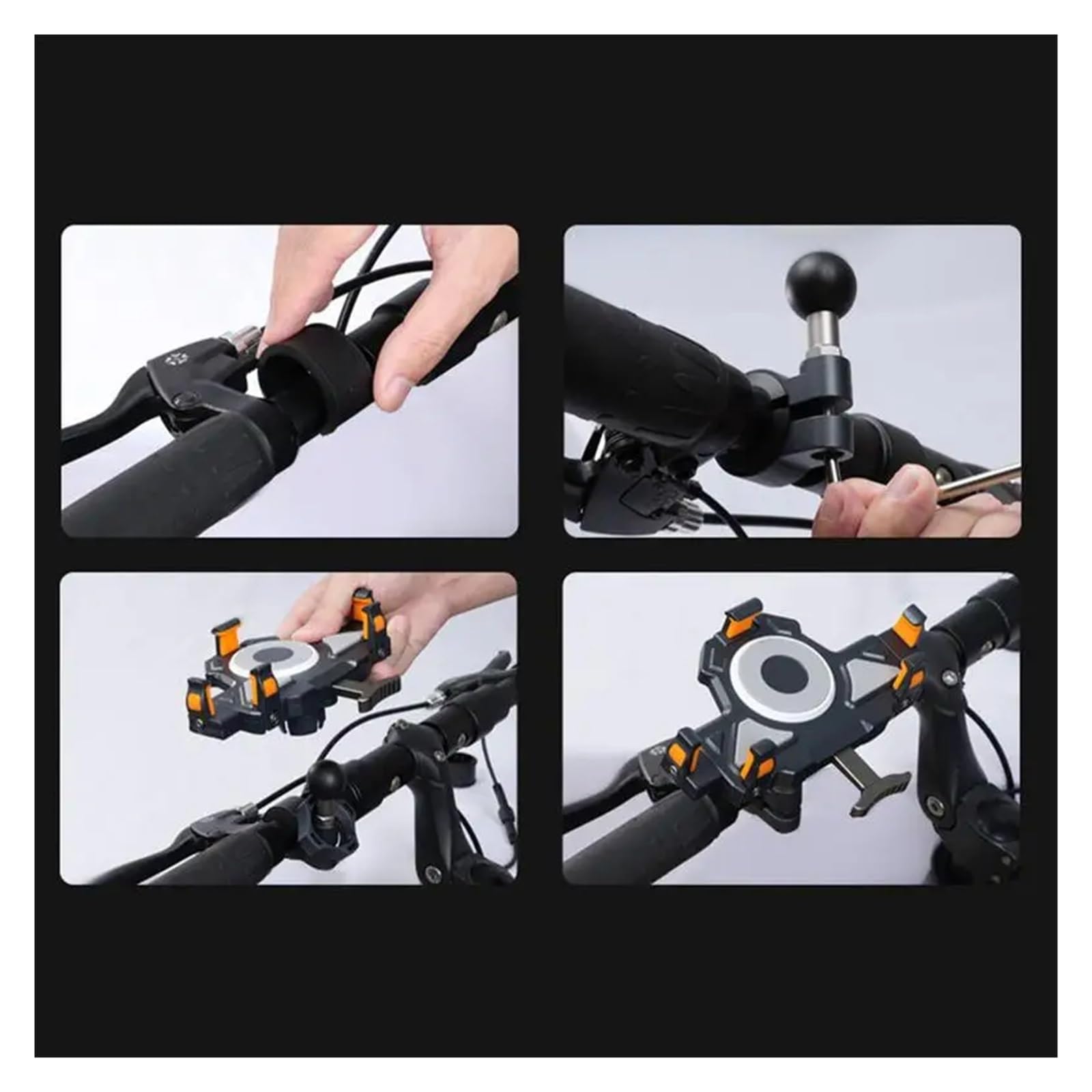 Porte Smartphon Velo Support De Téléphone De Vélo Résistant Aux Chocs pour Moto Vélo Scooter Bouton De Verrouillage Guidon Support De Téléphone Support Telephone Velo