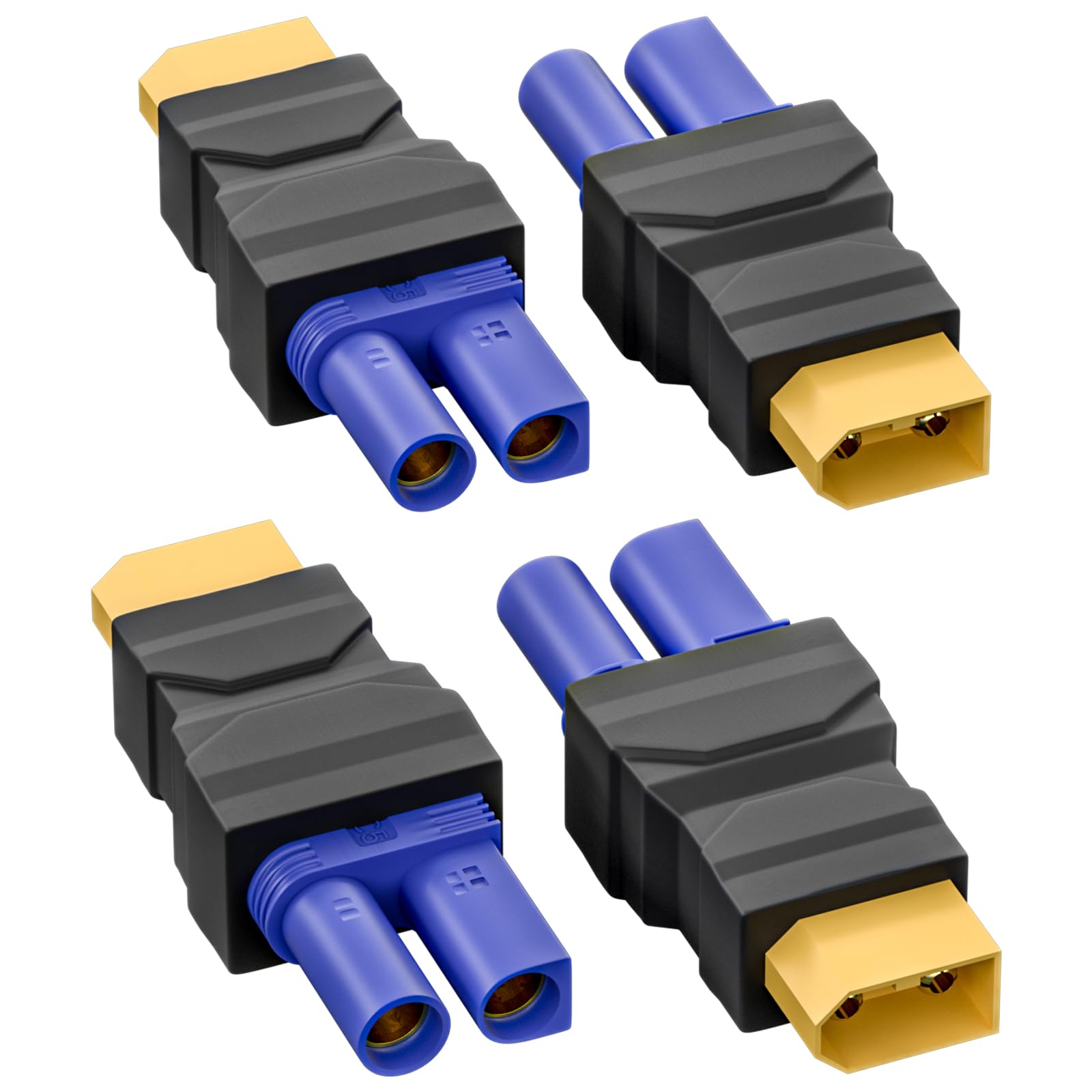 Cleqee XT60 Male to EC5 Female Connector Adapter Wireless Converter 4PCS for RC FPV Drone Car Lipo Battery Charger ESC