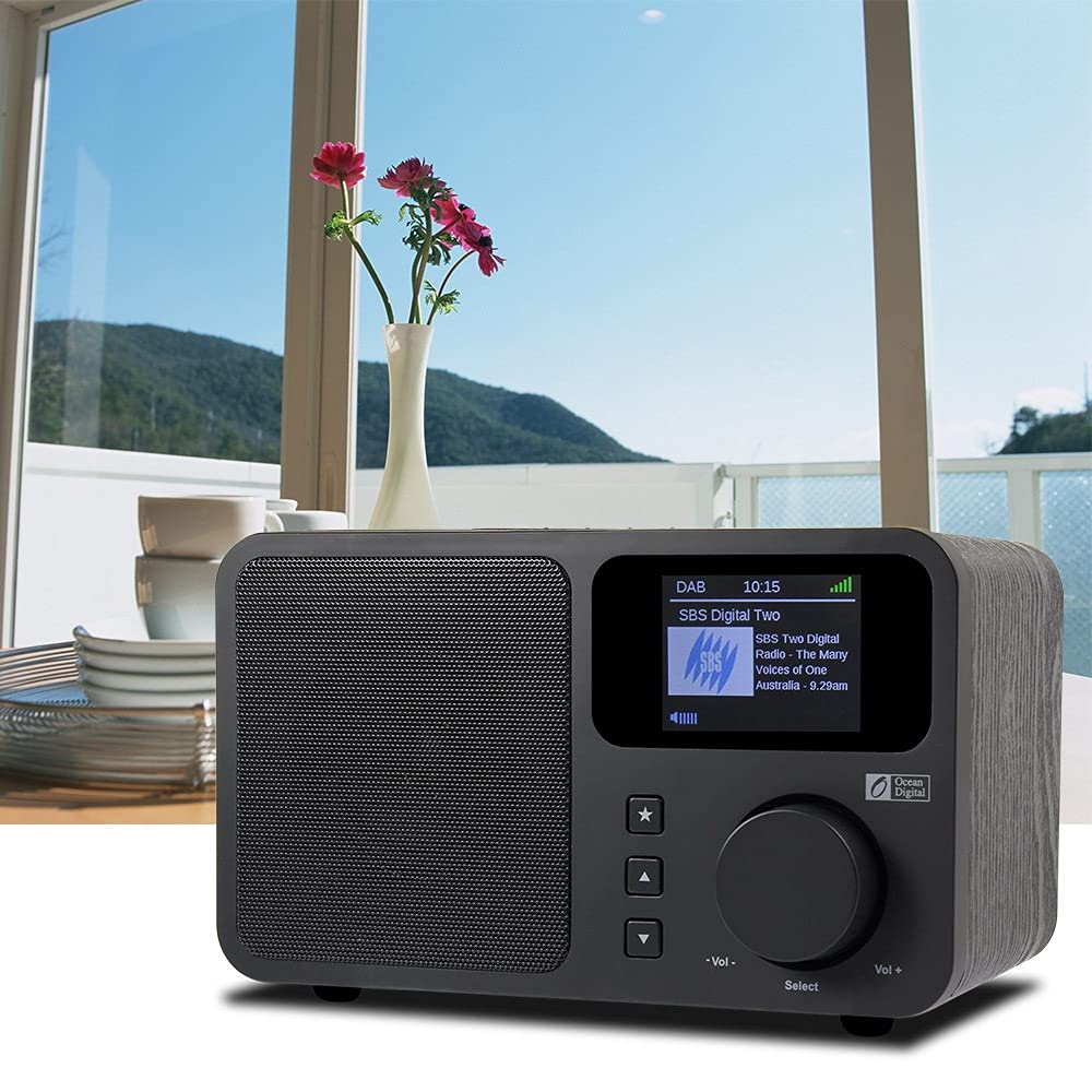 Dab/Dab + Numérique & FM Radio Portable, Double réveil, Bluetooth, AUXILIAIRE -in, écran Couleur, Batterie Portable ou Secteur alimenté, Noir