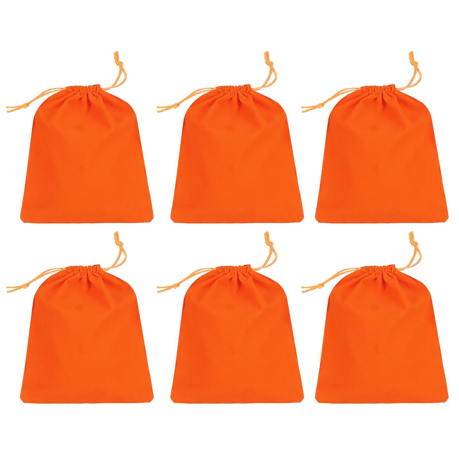 Photo 1 of PATIKIL Velvet Drawstring Gift Bags - 7 x 9 Inch, Orange, 6 Pcs
