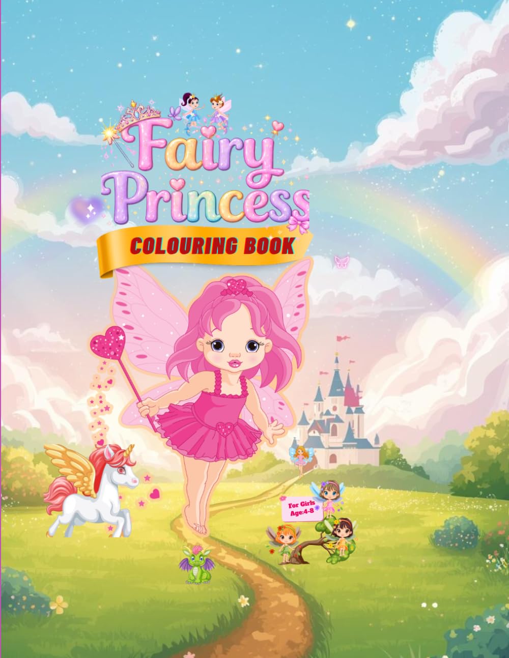 Fairy Princess Coloring Book: Princess Coloring Pages for Kids Ages 4-8