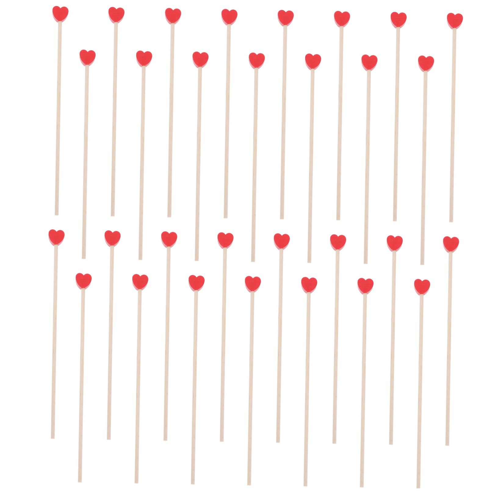 Cabilock Heart-shaped Wooden Stirring Rods Mixing Stick Coffee Stir Straws Honey Spoons for Tea Bar Accessory