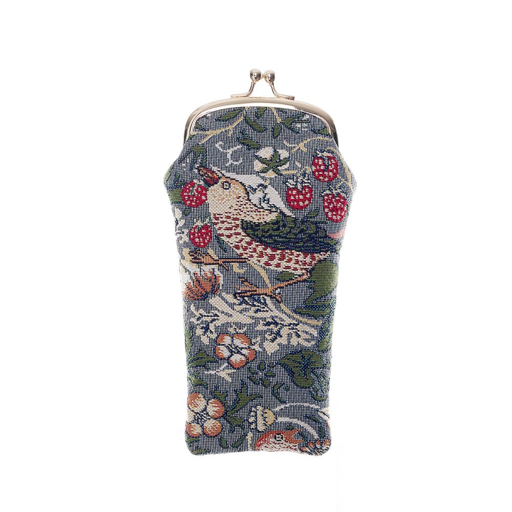 Glasses Case Strawberry Thief Protective Holder Pouch Grey Signare Tapestry