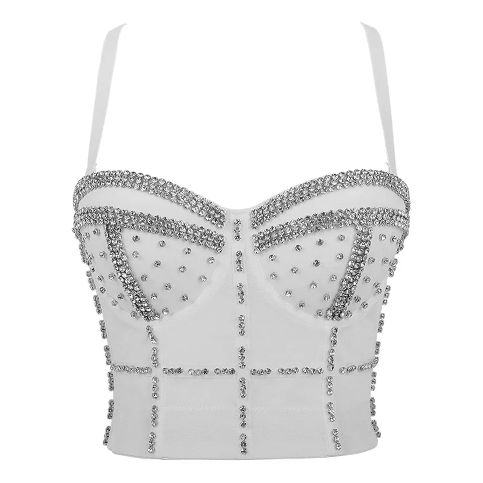 Strass Diamant Pailletten Tank Top Frauen Bühne Party Former Camis Bh Shirt Frau Kleidung Punk Korsett Damen Crop Tops Y2K Blusa