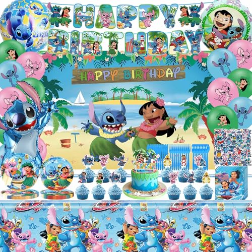 Generic YS50-X1 Cartoon Birthday Decorations, Birthday Party Supplies Include Banner, Balloons, Tablecloth, Cake Cupcake Toppers, Plates cover