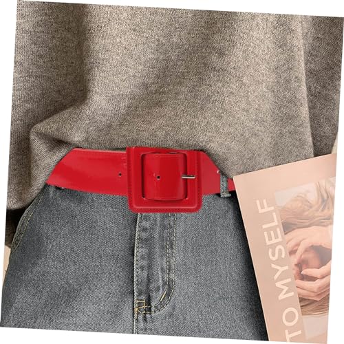 IMIKEYA Retro Style Women's Belt Fashion Wide Girdle Dragon Design Brown Belt Women Dress Belt, Red, 104.50X8.00X0.50CM4