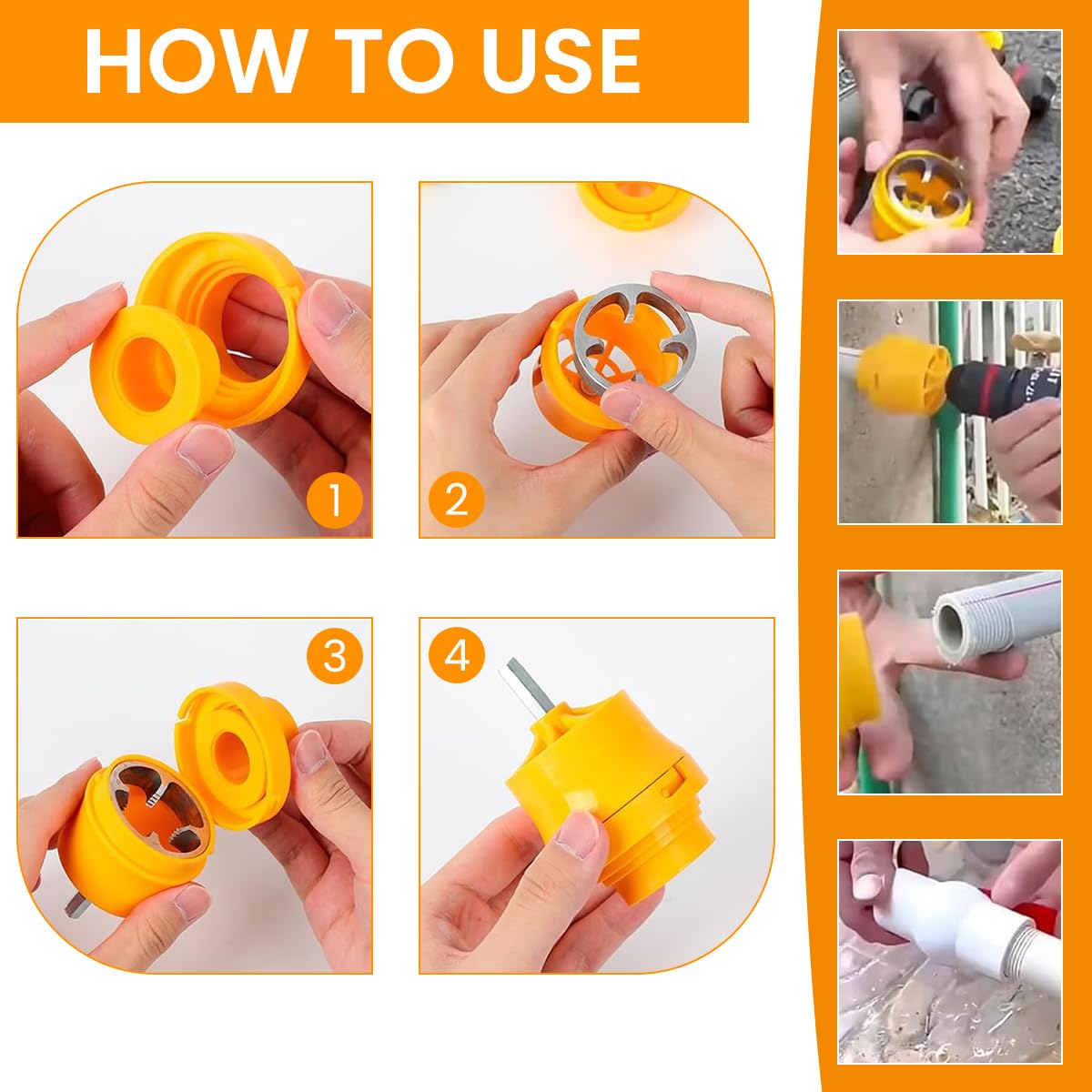 Serplex® Pipe Threading Dies for Electric Drill, Plastic Pipe Tap Die Set 2