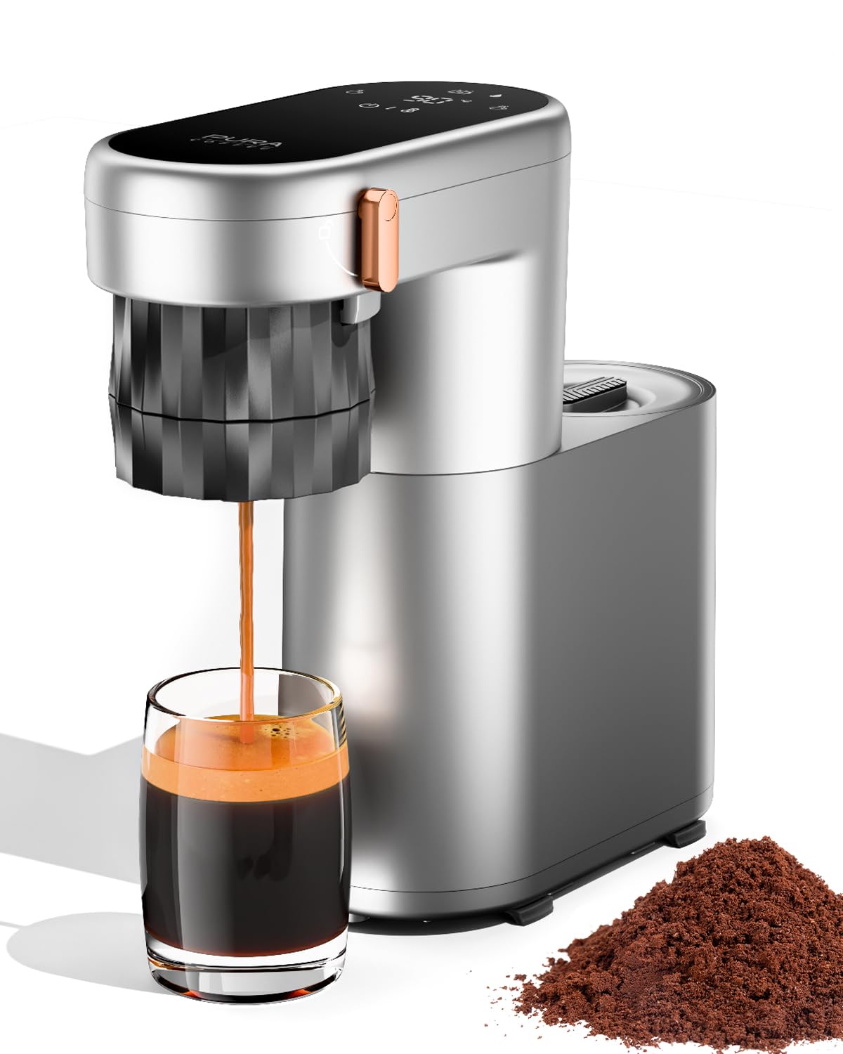 Kompakte Espressomaschine 20Bar Touchscreen einstellbare Temperatur 85-95°C tragbare Akku Kaffeemaschine für Camping