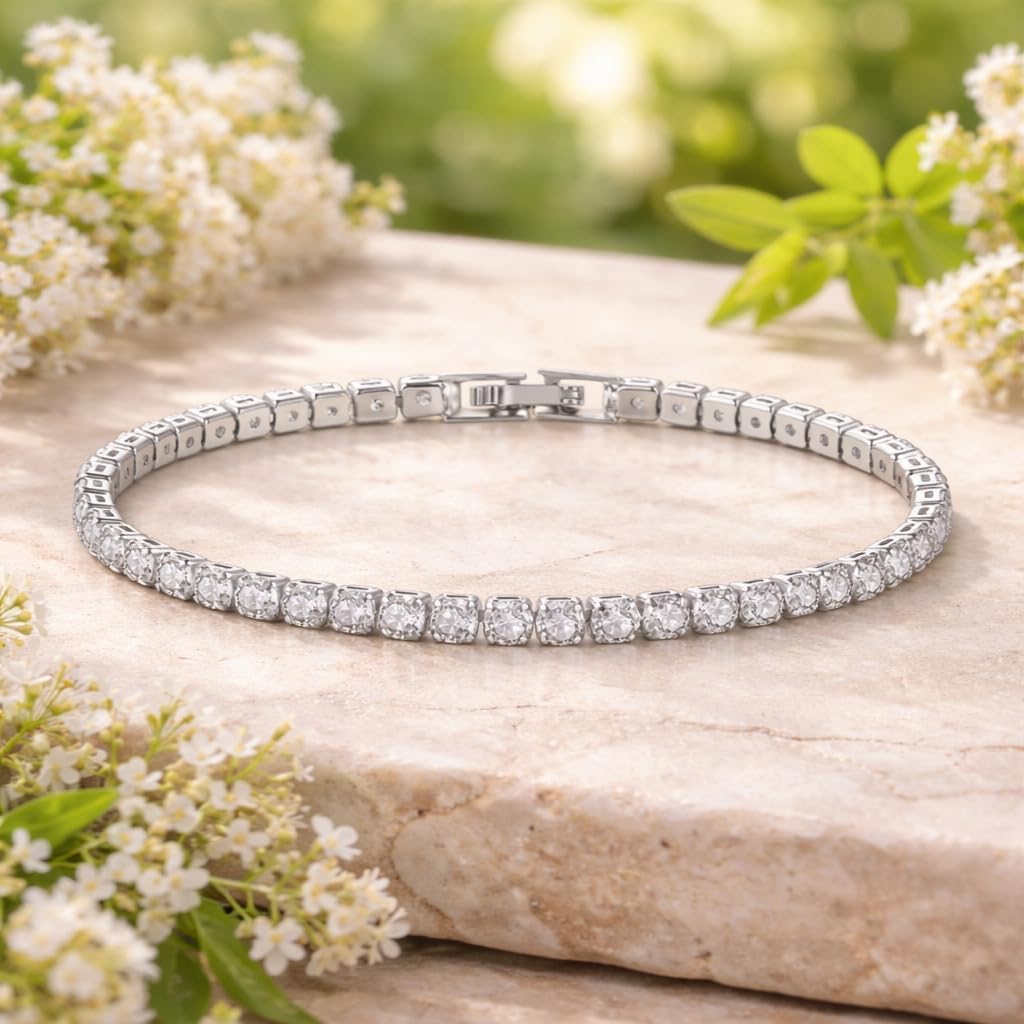 Tennis Bracelet for Women -18K Gold Plated 2.5/3/4mm Cubic Zirconia stones | Size 6.5 - 7Inch Stainless steel Tennis Bracelet for Women - Gift Fashion Jewelry, Perfect for adding a touch of elegance to any outfit - Image 3