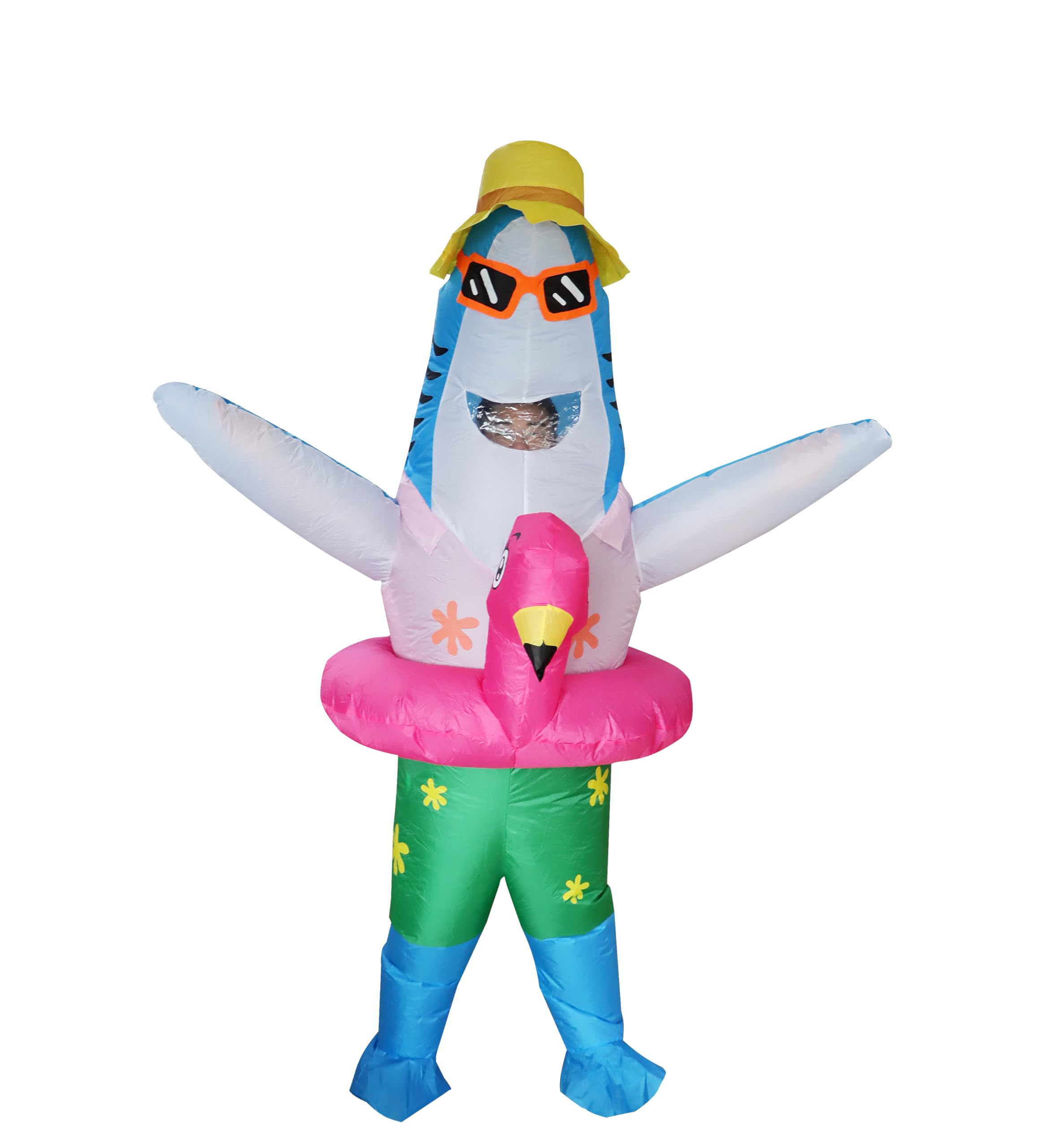 FXICH Costume de Requin Gonflable pour Adulte - Déguisement Amusant pour Halloween - Bleu