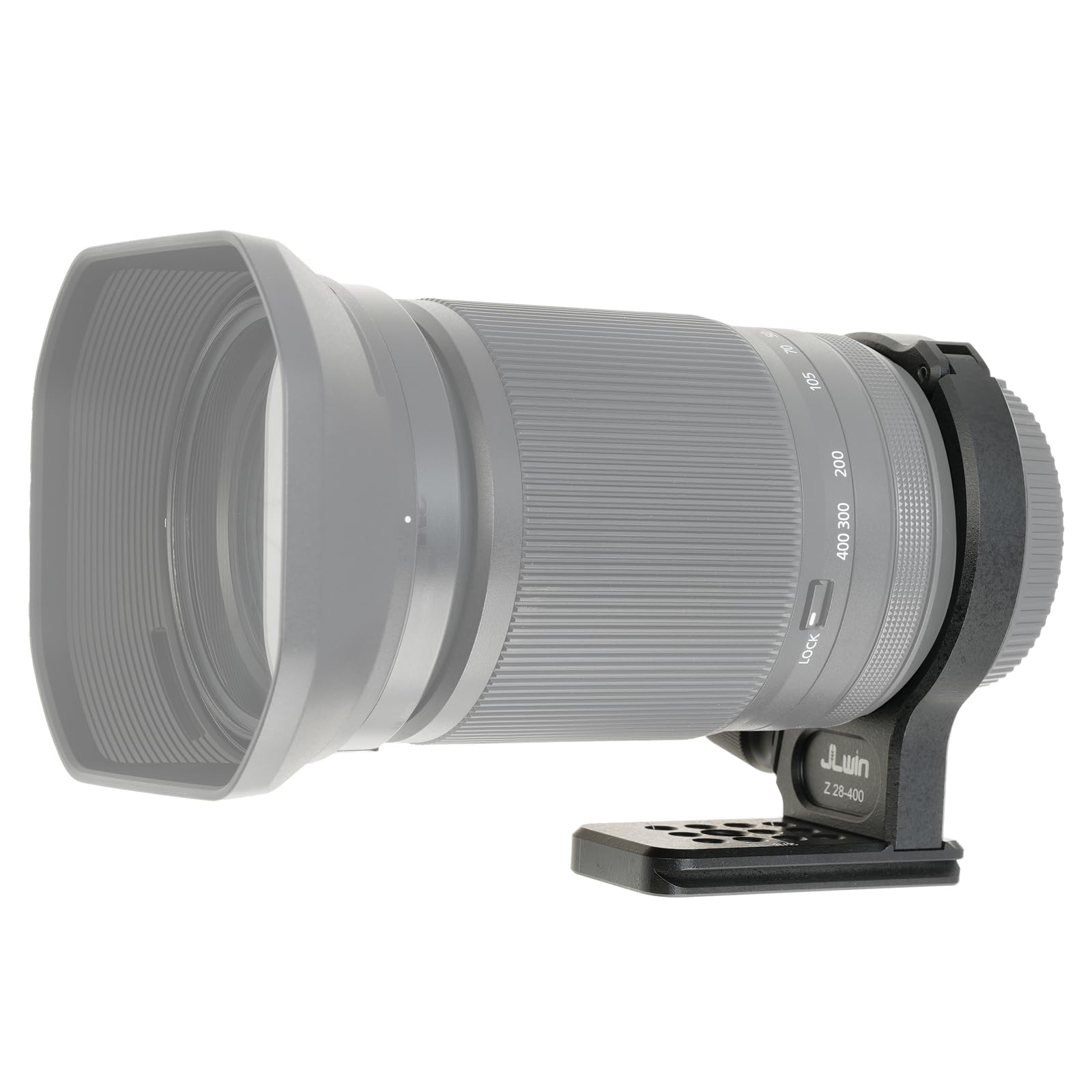 FOTGA Metall-Stativhalterung Objektiv Stativschelle Halterungsring 70mm für Nikon NIKKOR Z 28-400mm f/4-8 VR Objektiv, unten mit 1/4" & 3/8" Schnellwechselplatte für Acra-Swiss Stativ