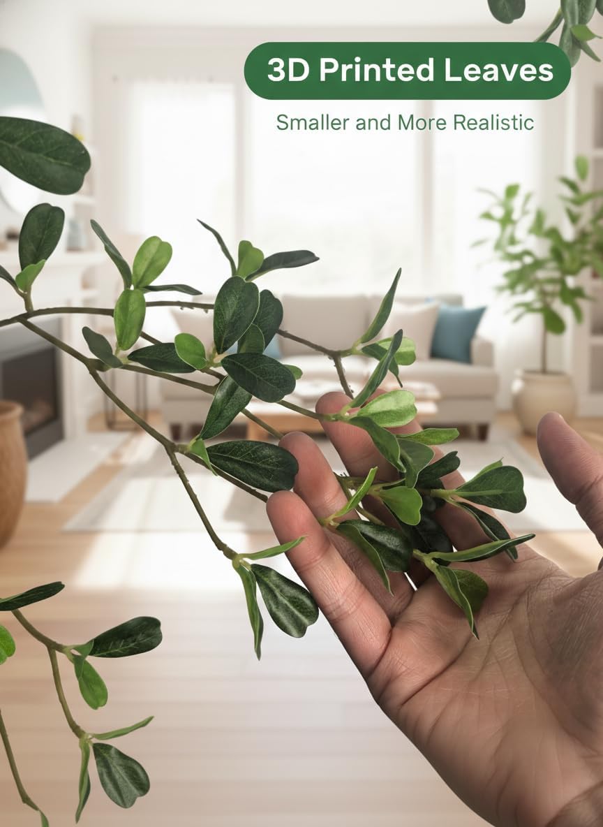 Shady Lady Faux Tree 7ft for Home Décor Black Olive Tree 84inches Realistic Fake Potted Plants with Moss Indoor Bucida Buceras Artificial Tall Trees with Natural Wood Trunk Housewarming Outdoor - Image 2