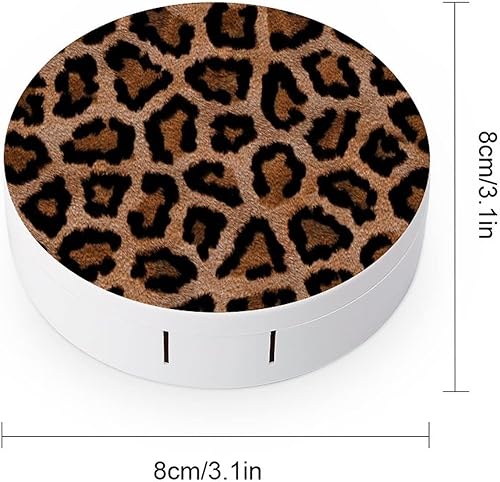 Miniatura 2 de Bagea-Ka Caja de lentes de contacto con patrón de leopardo y guepardo genial, kit de cuidado de ojos, caja de espejo con herramienta de eliminación