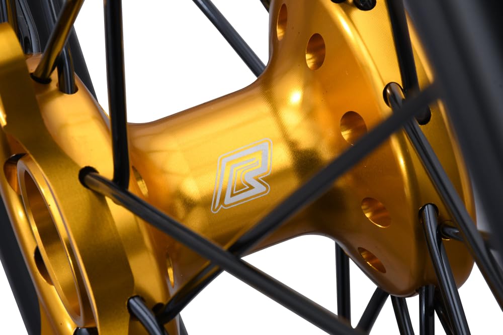 avdb -moto felga/kompletne koło przednie 1,6" x 21" kompatybilna z SUZUKI RMZ 250 RM-Z 2007-2022, RMZ 450 2007-2022, RMZ 450 X RMZ-X 2010-2017 Enduro (żółta)