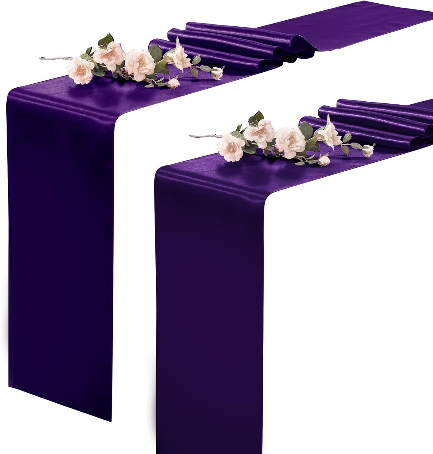 KKJIAF 2 Pack Purple Table Runners 12 x 108 Inch