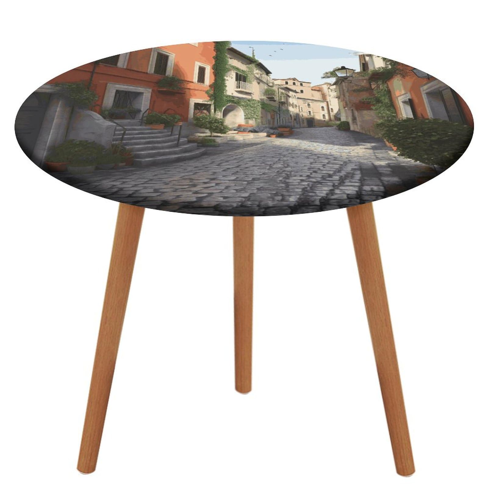 Nappe ronde imperméable et facile à nettoyer avec bord élastique