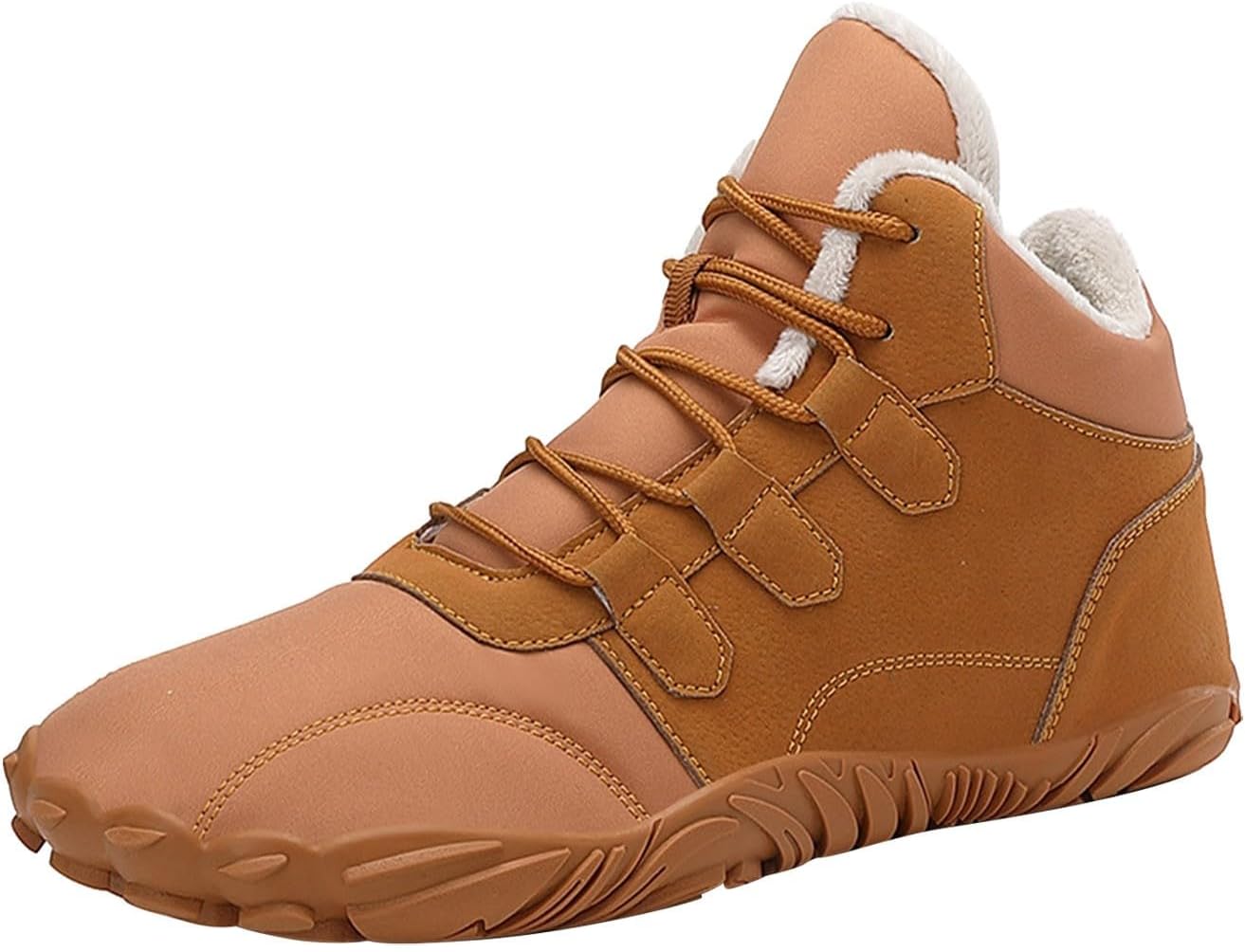 Bottes de neige rembourrées pour homme et femme – Antidérapantes – Imperméables – Chaussures de randonnée confortables et chaudes pieds nus – Chaussures de randonnée avec semelles épaisses –