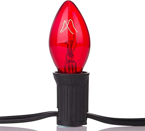Miniatura 2 de Paquete de 25 bombillas de repuesto C7 de Navidad, bombillas transparentes para tiras de luces de Navidad C7, candelabros E12, bombillas de Navidad
