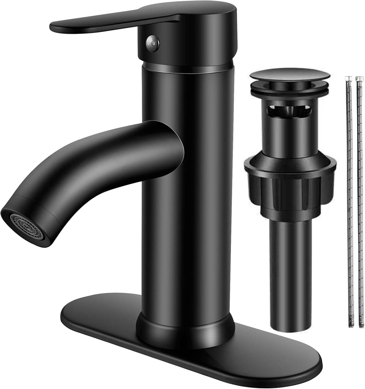 NICTIE Bathroom Faucet Black Single Hole Bathroom Sink Faucet Single