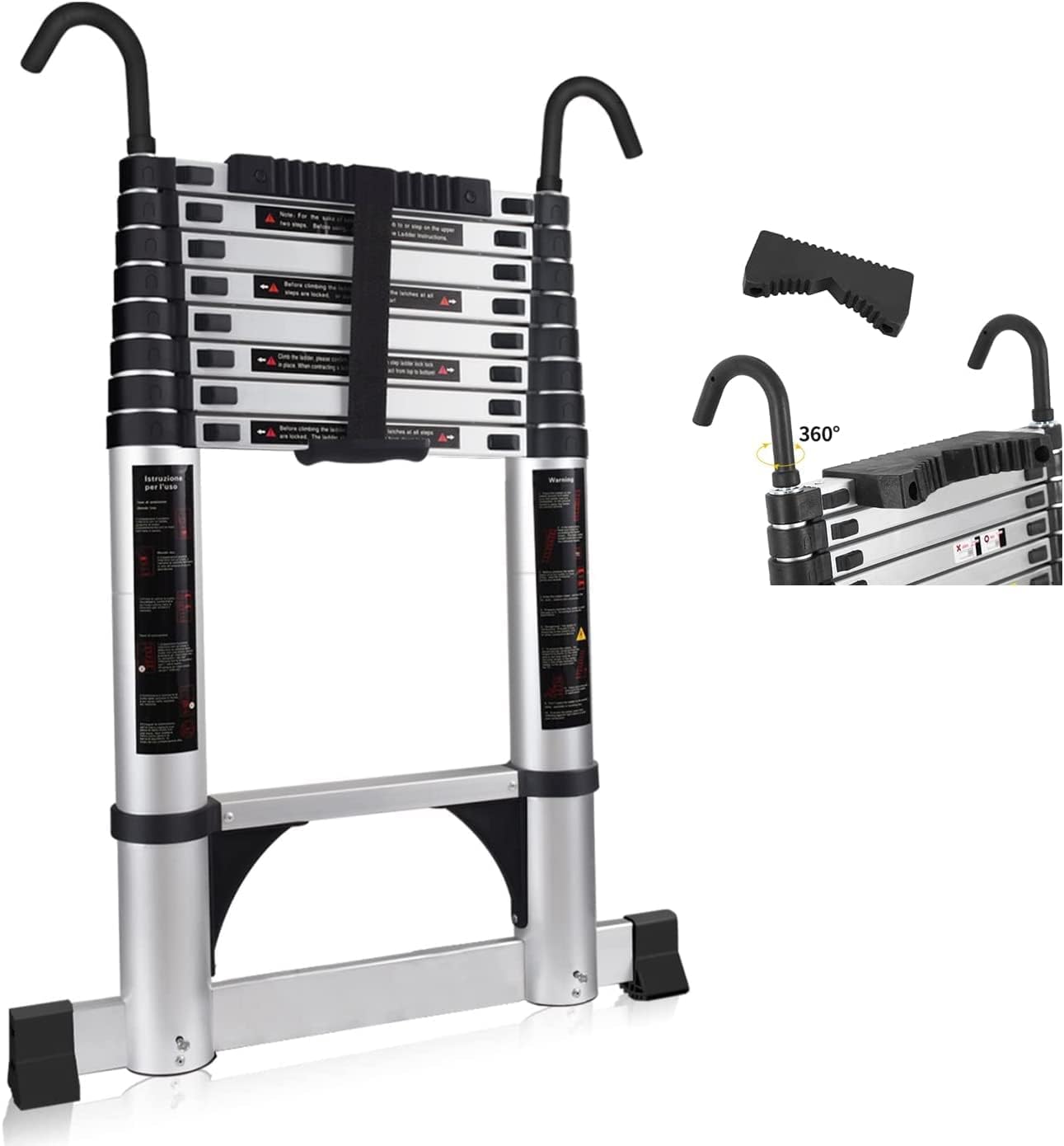 AMMIY Échelle télescopique en Aluminium avec Supports muraux et