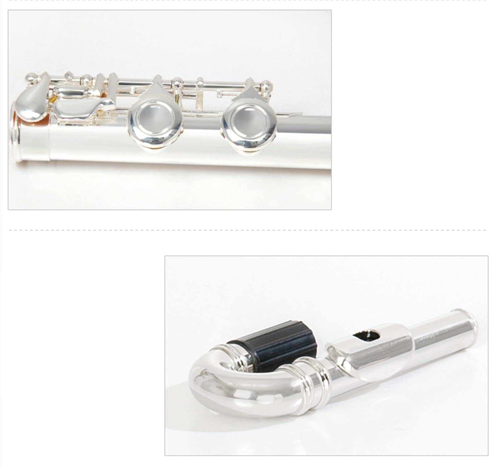flauto traverso Flauto Curvo Placcato In Argento Flauto A Doppia Testa 16 Fori Tasto E Canzone C Coda Strumento Musicale Placcato In Argento