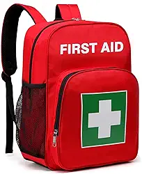 Gatycallaty Kit de primeiros socorros mochila de emergência vazia à prova d'água para casa, carro, viagem, acampamento, esportes, escritório (vermelha), Vermelho