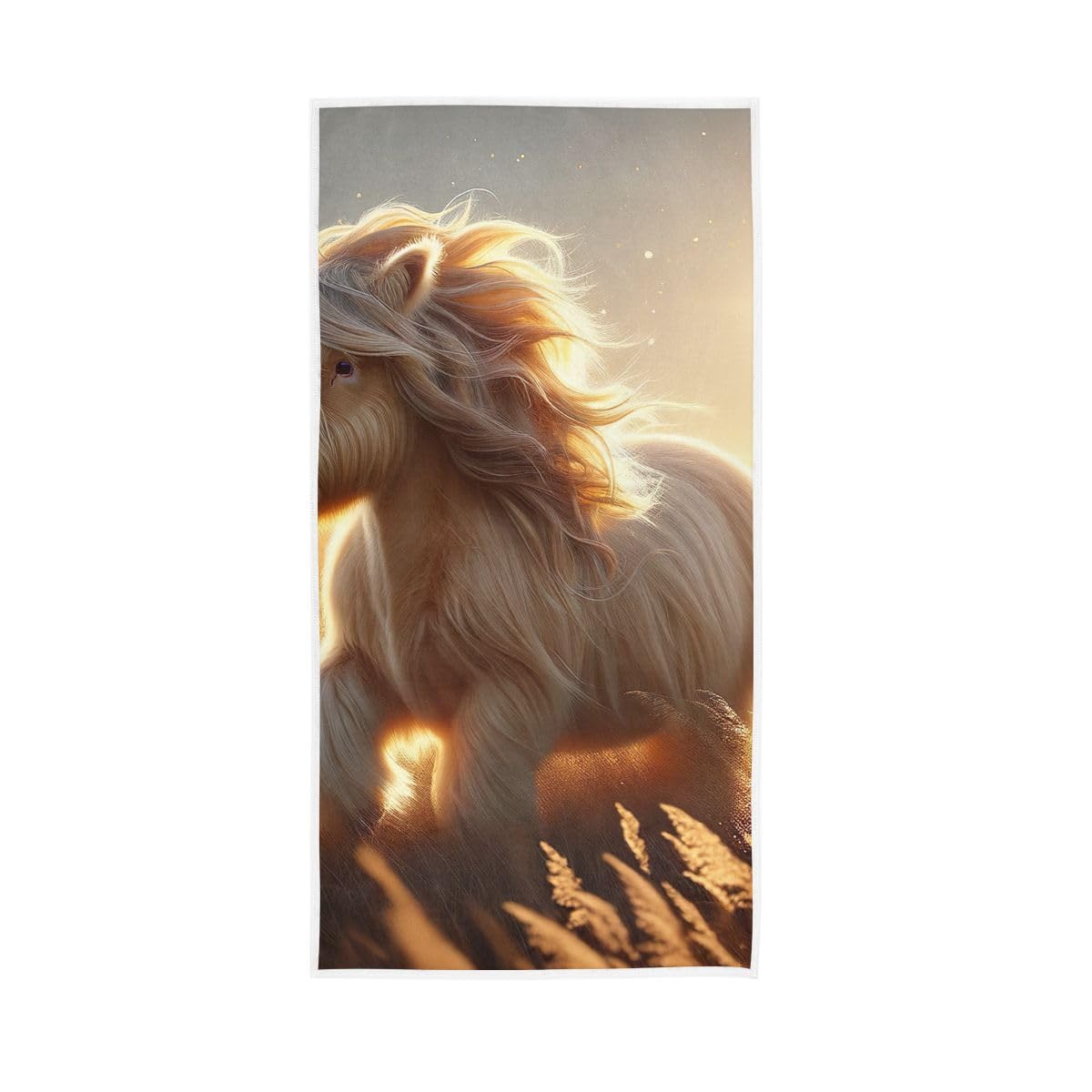 HUYGD Unicorn Highland Cattle in Field Hand Towels Bathroom, Hand Towel for Bathroom, Shower, Hotel, Spa 15 x 30 Inches