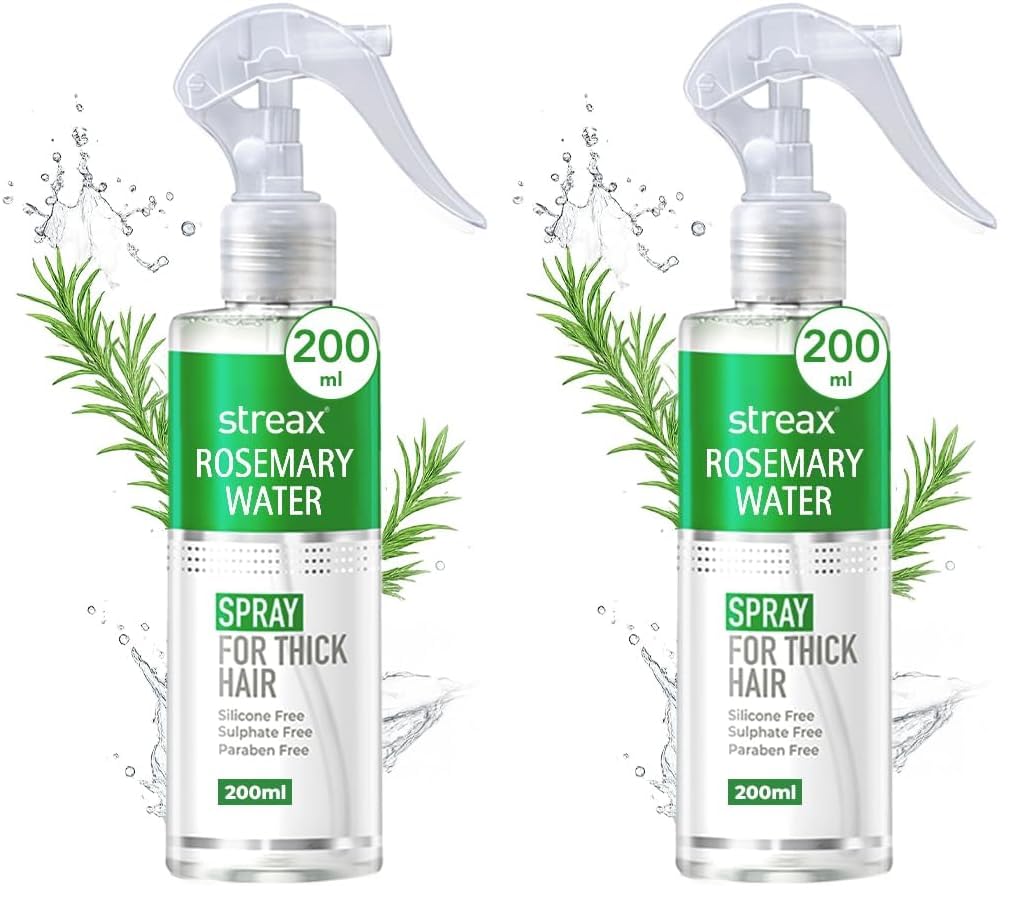 Streax Rosemary Hair Spray - 200ml , 100% Natural Extracts For Hair Growth , Stronger & Thicker Hair, Reduces Hair Fall , Nourishes Scalp & Stimulates Roots , Non-Sticky , Sulphate & Paraben-Free, Rosemary Water Spray for Hair Growth-picture-44