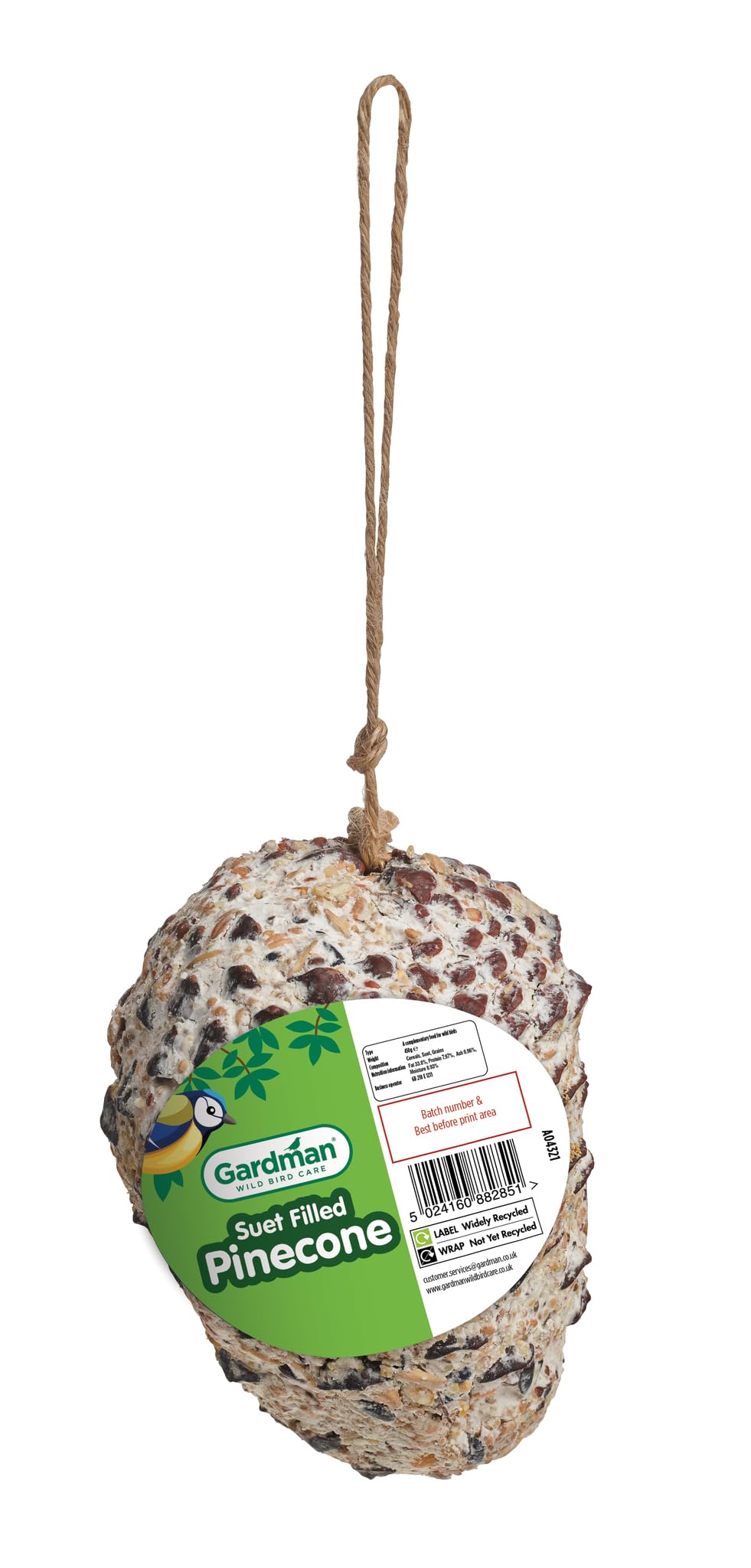 High Energy Suet In An Attractive Pinecone, Bird Feed/Food, Its Perfect For Year-round Feeding, Will Attract A Range Of Birds To Your Garden