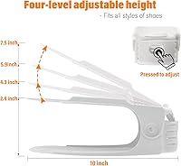 Vista 4 de LEIMO - Organizador de ranuras para zapatos, paquete de 20 apiladores de zapatos ajustables, soporte de zapatos de doble capa para ahorrar espacio