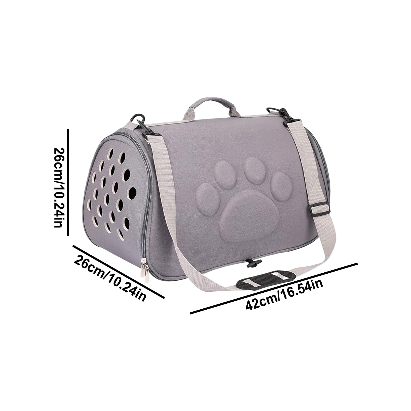 Transportín suave para animales domésticos – Con correa de EVA de 20,47 pulgadas | Bolsa portátil para gatos y perros pequeños, transportín para mascotas, de Viag