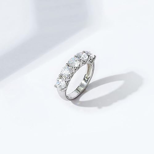 Miniatura 6 de Tienda Essentials Anillo de plata de ley de cinco piedras con circonita cúbica de corte redondo Infinite Elements (anteriormente colección Tienda)