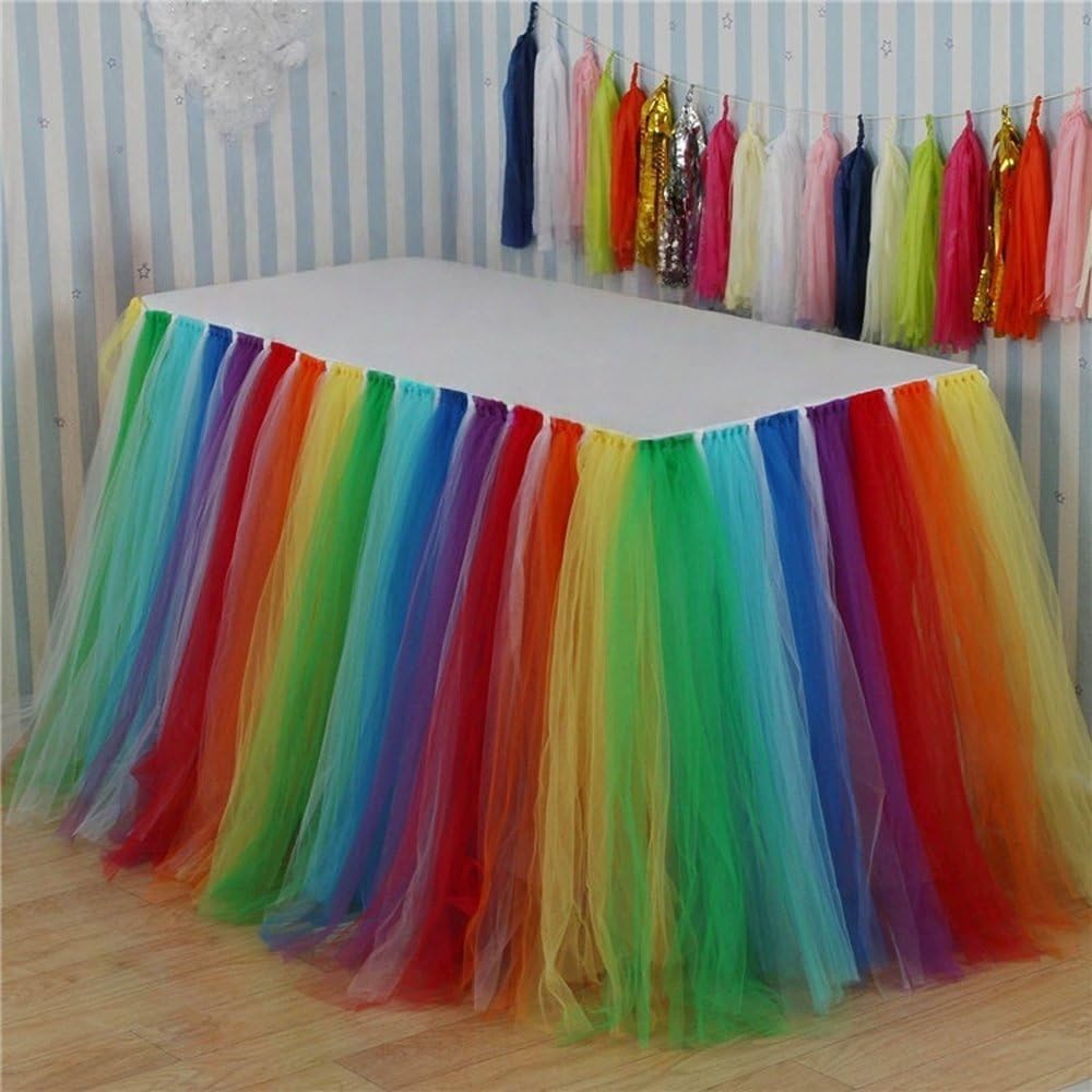 Round Tulle Table Skirt for Kids Wedding and Party Decor Conference and Dessert Hotel Supplies for Girls 100x80cm,b,1PC
