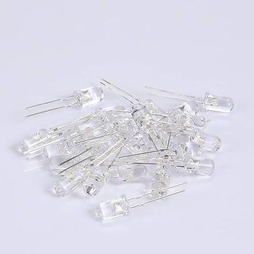 Miniatura 17 de 100 bombillas LED transparentes, diodos de emisión de luz, 0.2 pulgadas (multicolor)