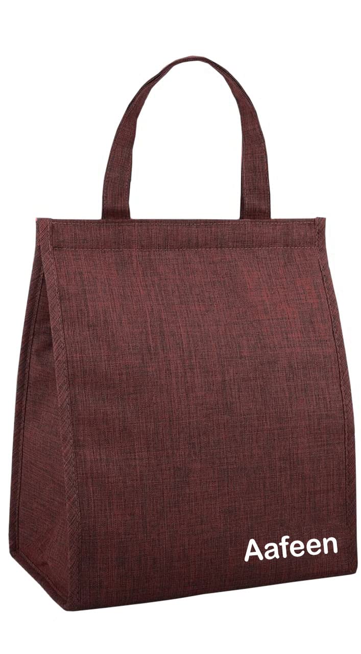 Aafeen Insulated Lunch Bag / Tiffin Bag / Tote Bag for Men, Women, School, Picnic, Work Carry Bag for Lunch Boxes (Marron) (B0BQ34G6ZL) Amazon Price History, Amazon Price Tracker