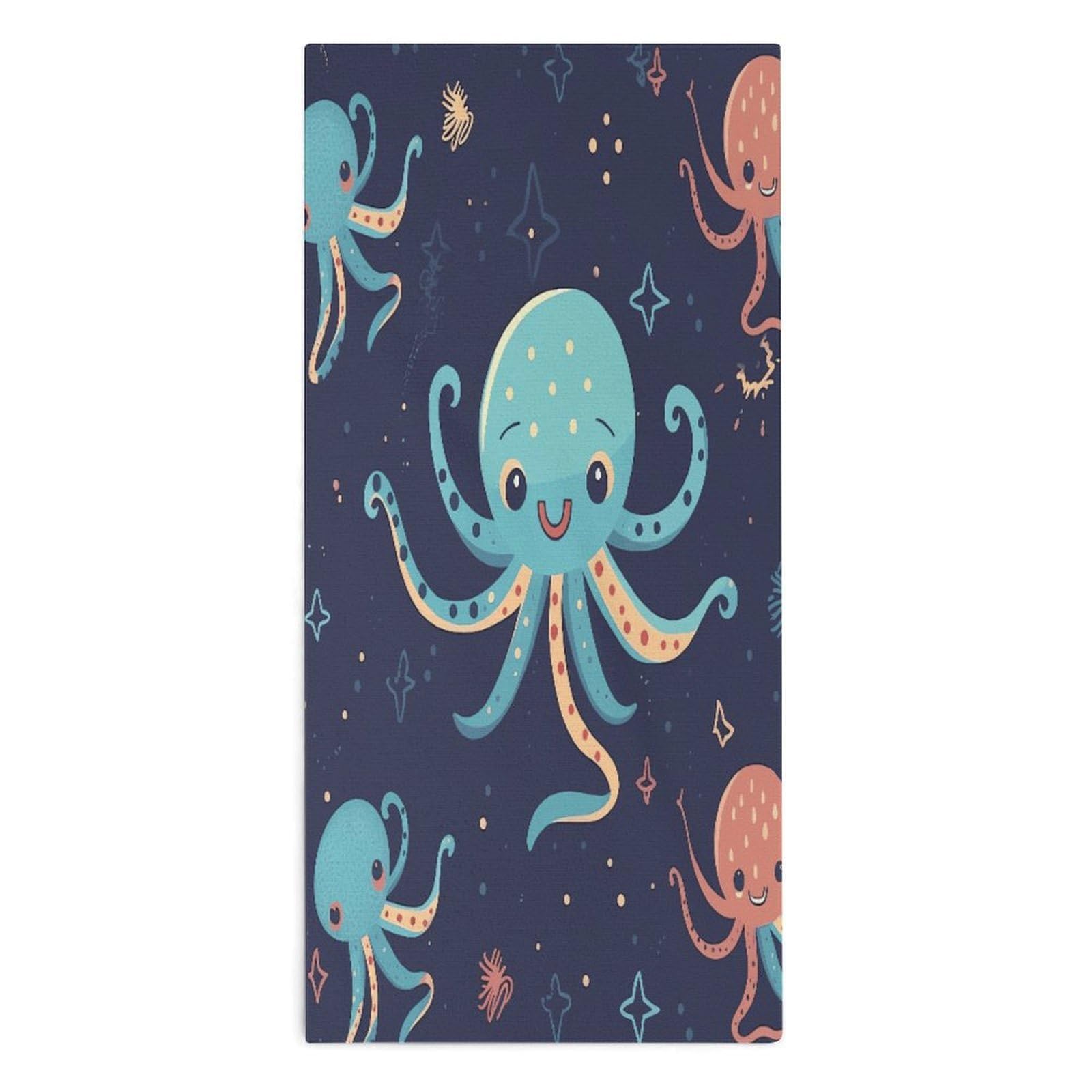 YUXBVKRS Cartoon Octopus Hand Towels for Bathroom 14x29 Inch