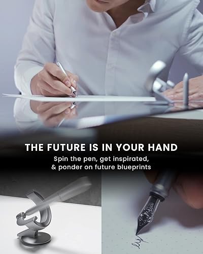 Miniatura 4 de novium Hoverpen Future Edition - Pluma estilográfica y bolígrafo roller, caja de regalo todo en punta, punta fina, estética futurista, bolígrafo de