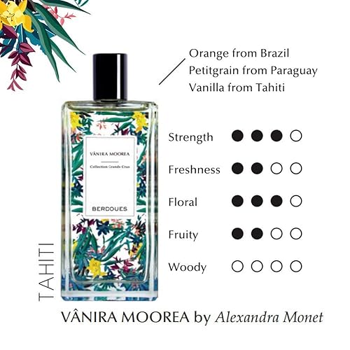 Miniatura 2 de BERDOUES Grands Crus Vanira Moorea Eau de Parfum  Solar floral aroma de larga duración fabricado en Francia  Fragancia en aerosol para mujer