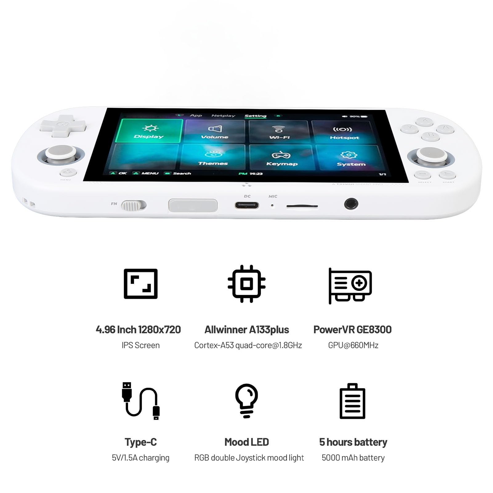 Console per Videogiochi retrò Portatile Console per Videogiochi Portatile da 4,96 Pollici Ad Alte Prestazioni per gli Amanti dei Giochi retrò Materiale: ABS (#1)