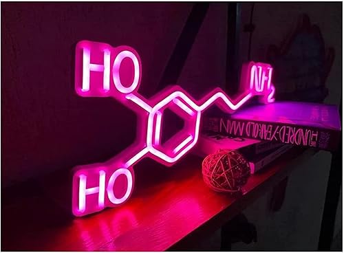 Miniatura 1 de MINDONG Luces de neón personalizables con luces de neón, pequeña molécula de dopamina, letrero de luces de neón para decoración de pared de