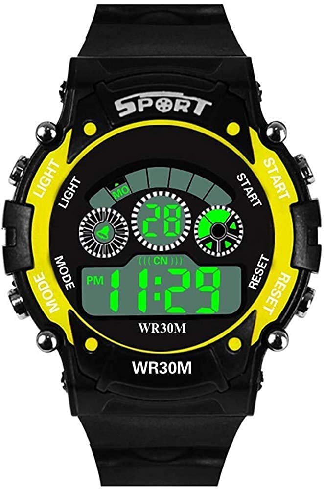 MVS 7 Lights Digital Sports Watch | Day & Date | for Boys/Girls | Yellow (B071CZJZ3W) Amazon Price History, Amazon Price Tracker