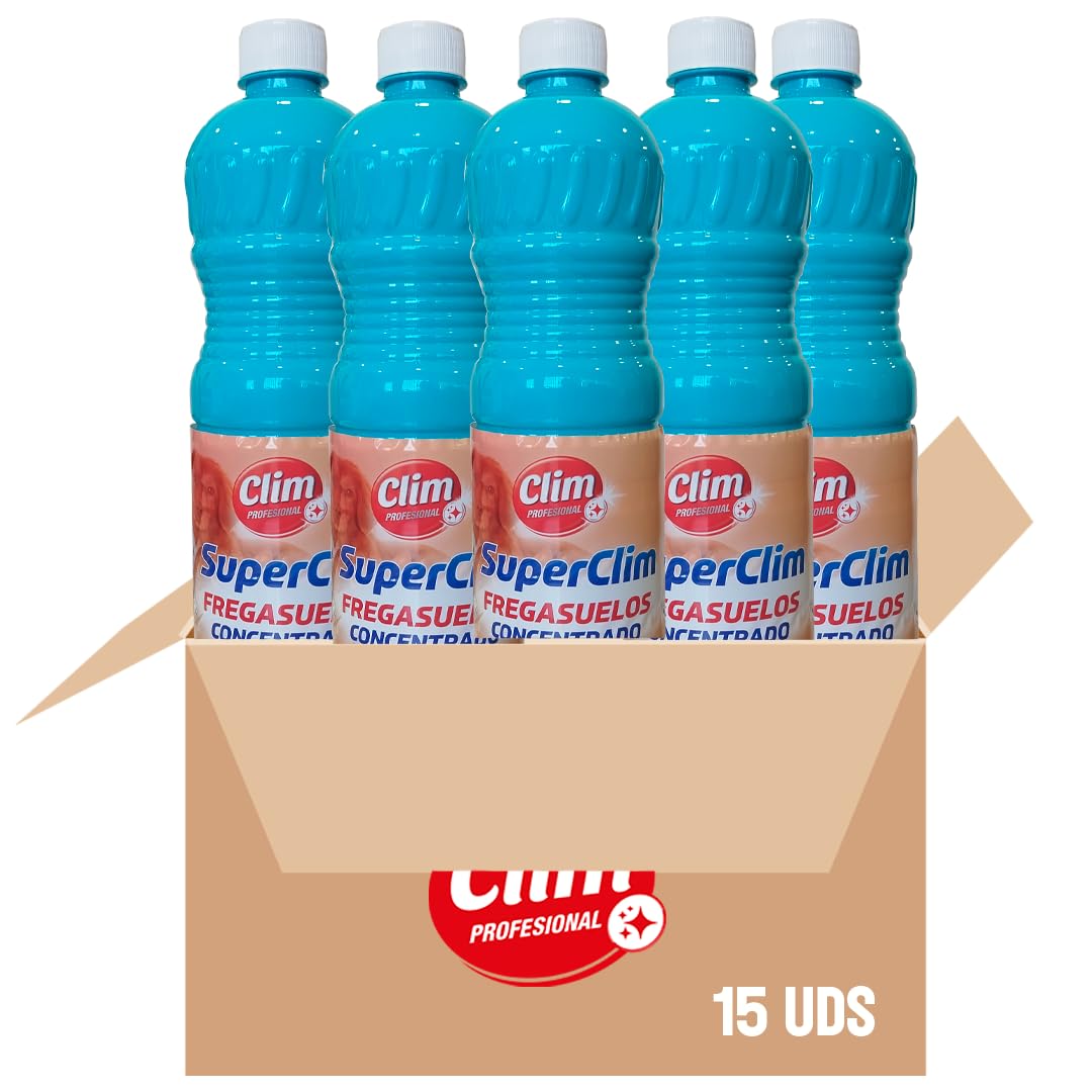 Clim Profesional 15 Fregasuelos Mascotas 1L Elimina Olores Concentrado | PH Neutro, Biodegradable, Aroma Océano, Apto Mármol y Azulejos, Uso Veterinarios
