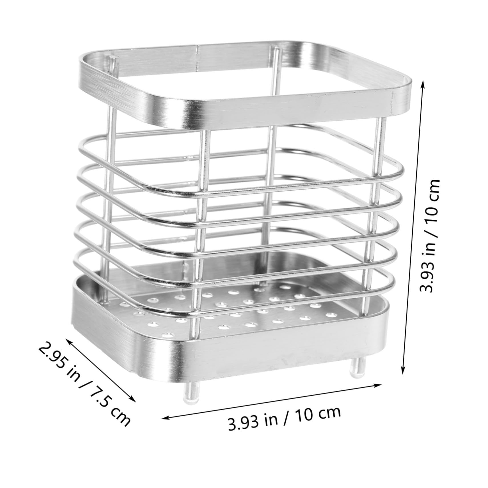 HEALLILY Stainless Steel Chopstick Tube Cutlery Drainer Silverware Organizer Holder