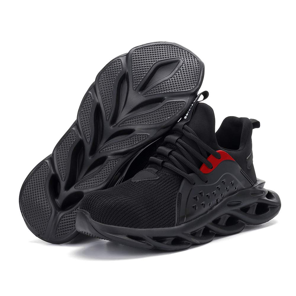CORANSBER Steel Toe Safety Shoes for Men Women Work Sneakers Breathable Lightweight Industrial & Construction Shoe