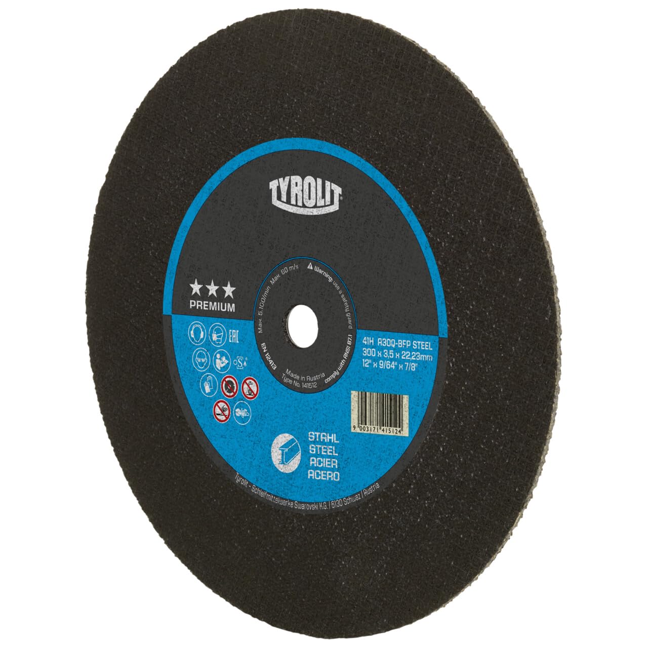 10x disco da taglio Tyrolit dritto 300x3,5x20 mm A30 PREMIUM acciaio