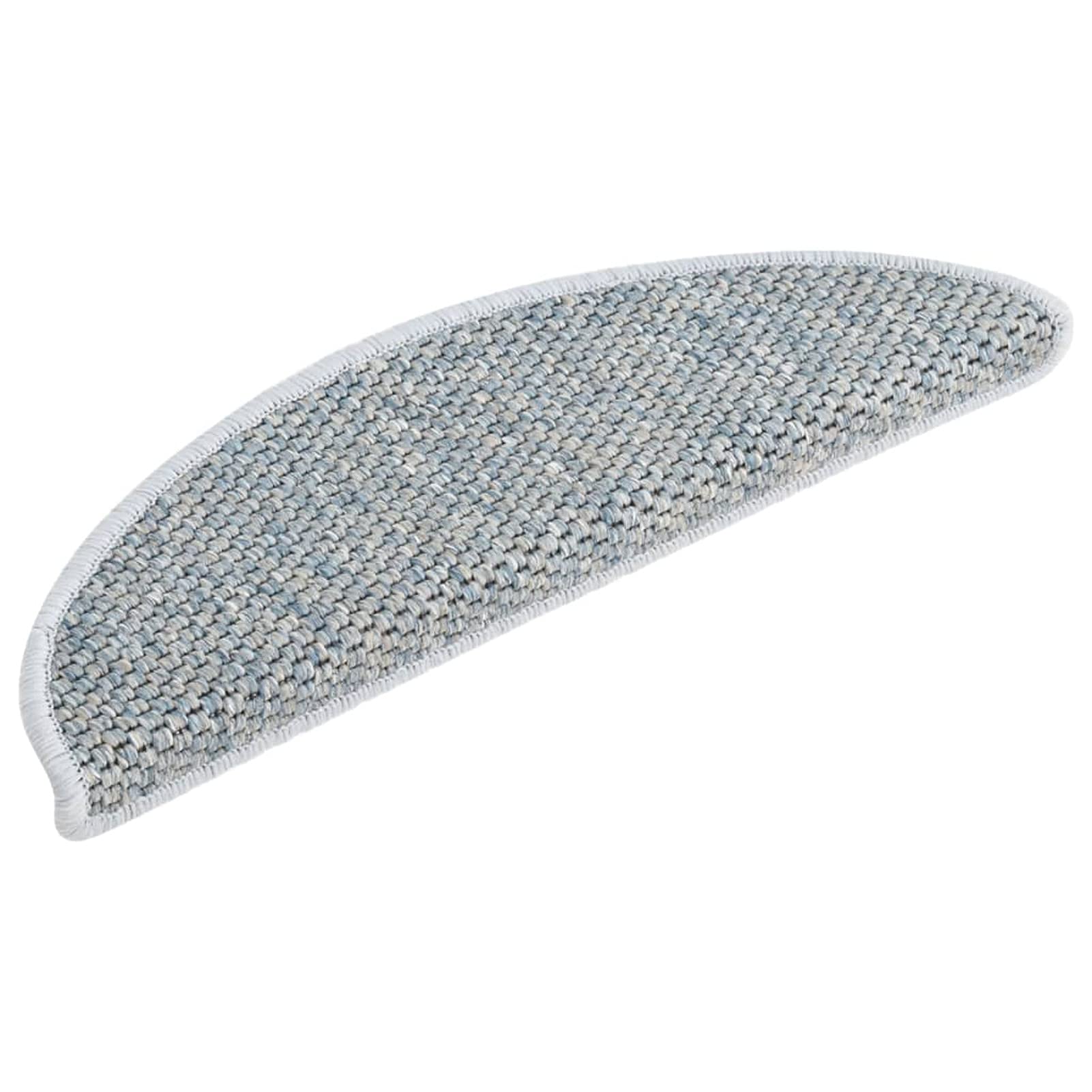 Homgoday Alfombrillas autoadhesivas con aspecto de sisal, 15 unidades, 65 x 21 x 4 cm, color azul, alfombrilla para peldaños de madera, alfombra de protección para escalones, adecuada para niños,